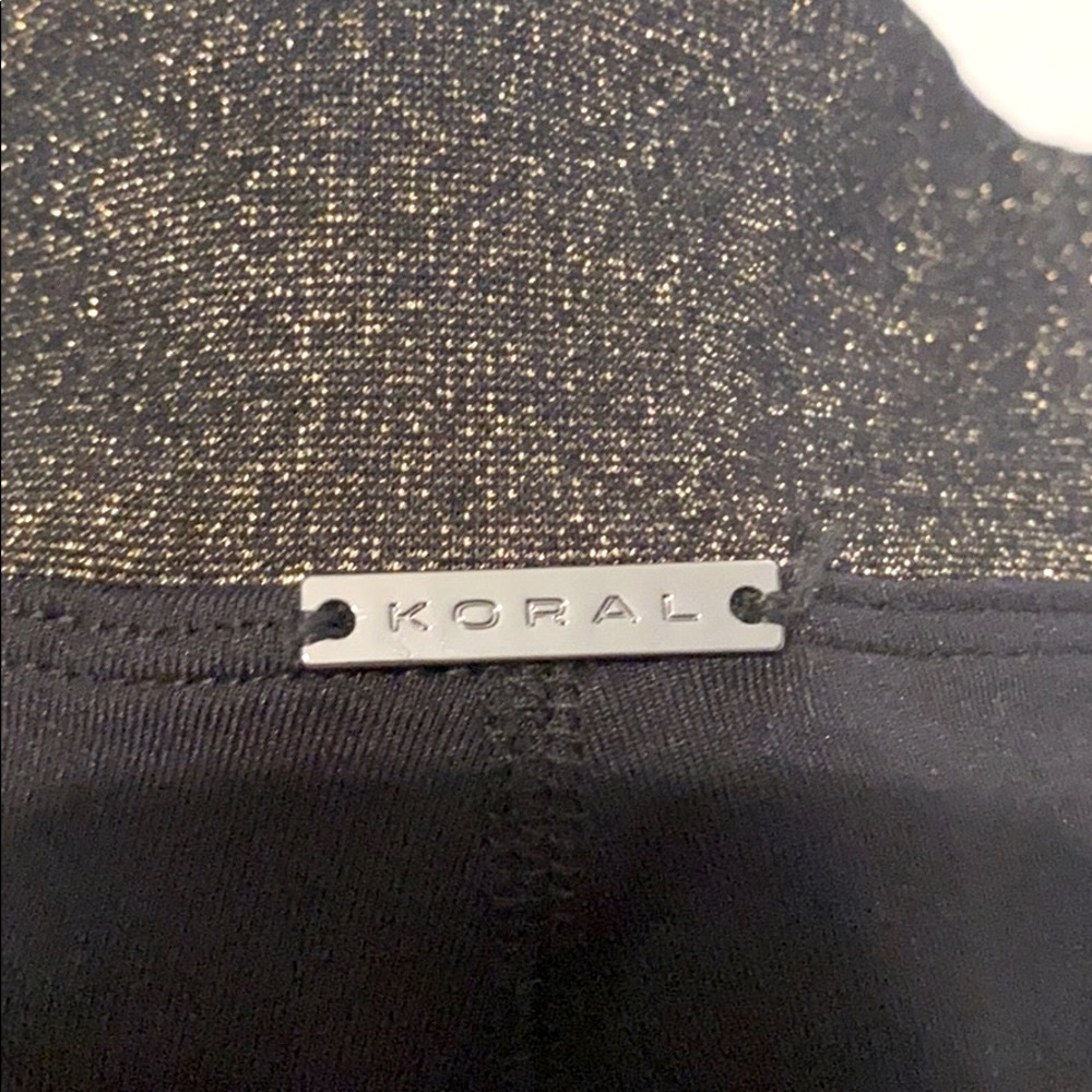 Gold glitter/black Koral workout pants